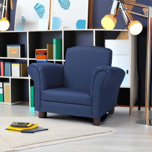 Melissa & Doug Denim Fabric Child’s Armchair Children's Furniture, Child's - Image 6