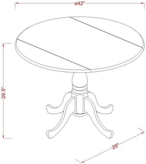 East West Furniture DLIP3-MAH-C 3 Piece Modern Dining Table Set Contains a - Image 5