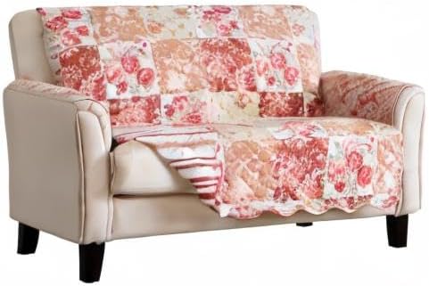 Great Bay Home Reversible Floral Patchwork Furniture Protector Scalloped Edge - Image 6