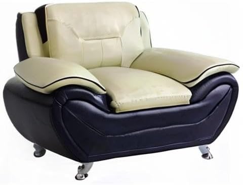 Container Furniture Direct Michael Modern Faux Leather Upholstered Stainless - Image 12