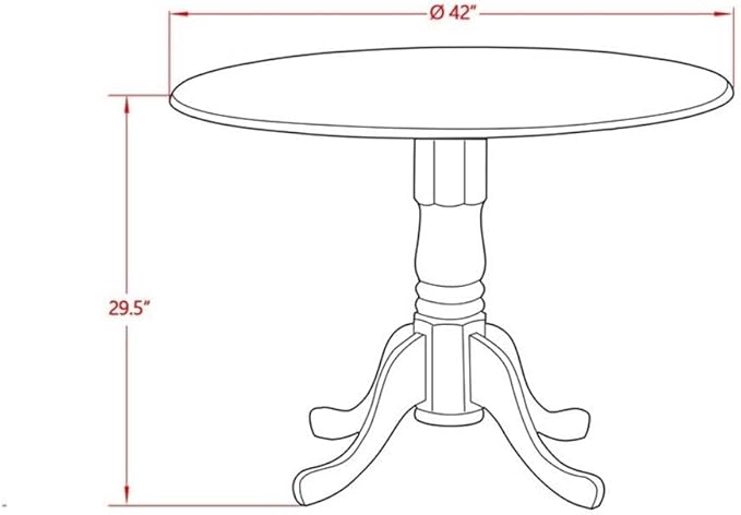 East West Furniture DMAV5-OAK-C 5 Piece Kitchen Table Set - Image 5