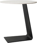 Side Table with Marble Top Metal Black C Shaped End Table Modern Sofa Side End by Cre+Cra