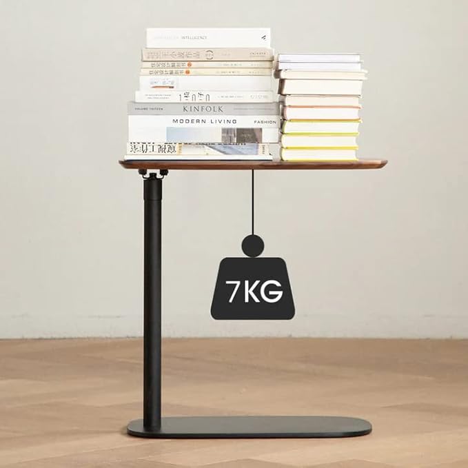 COZYMATIC Amarian C-Shaped Side Table, Wood Sofa Table - Image 5