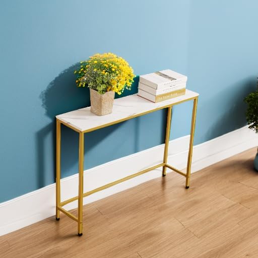loglus Console Table for Entryway, Faux Marble MDF Sofa Table - Image 5