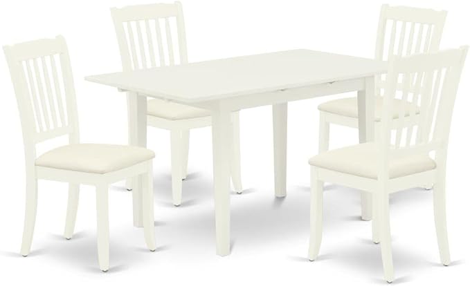 East West Furniture NODA5-LWH-C 5 Piece Kitchen Table & Chairs Set Includes a by EastWestFurniture