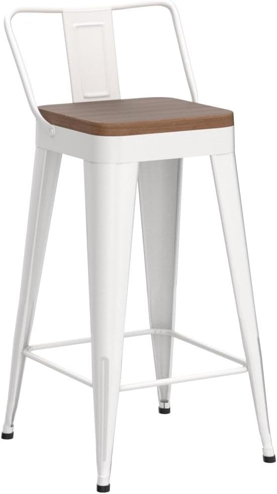 WENTMENT Metal Bar Stools Set of 4 Counter Height Stools Barstools - Image 4