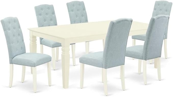 East West Furniture LGCE7-LWH-15 7 Piece Modern Dining Table Set Consist of a by EastWestFurniture