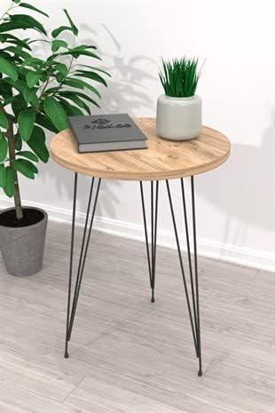 PAK HOME - Set of 2 End Table – Pine Wood Round Wood Sofa Side Coffee Tables - Image 6