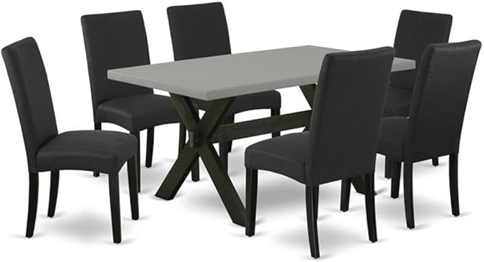 East West Furniture X696DR124-7 7 Piece Dining Set Consist of a Rectangle by EastWestFurniture