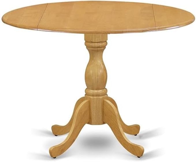 East West Furniture DMAV3-OAK-C 3 Piece Dining Room Table Set Contains a Round - Image 3