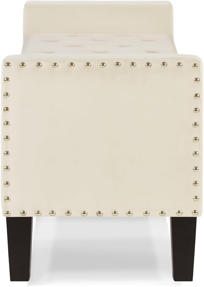 24KF Velvet Modern Upholstered Tufted Button Storage Bench - Image 6
