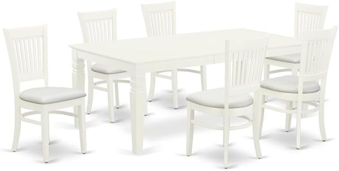 East West Furniture LGVA7-LWH-C 7 Piece Kitchen Table & Chairs Set Consist of a by EastWestFurniture