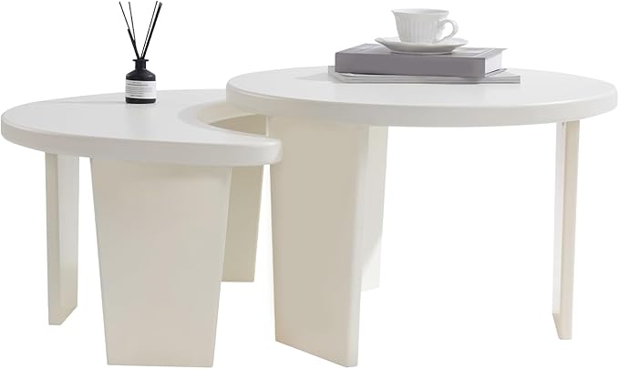Coffee Table Set of 2, Modern Nesting Tables - Image 8