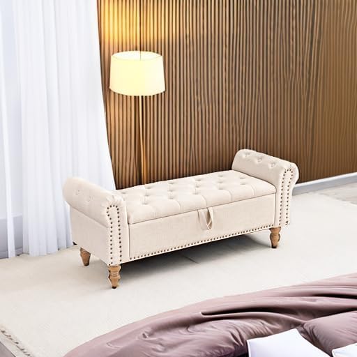 Furniliving 51” Storage Benches, End of Bed Bench - Image 6