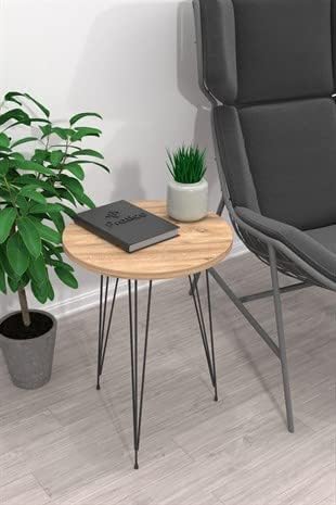 PAK HOME - Set of 2 End Table – Pine Wood Round Wood Sofa Side Coffee Tables - Image 4