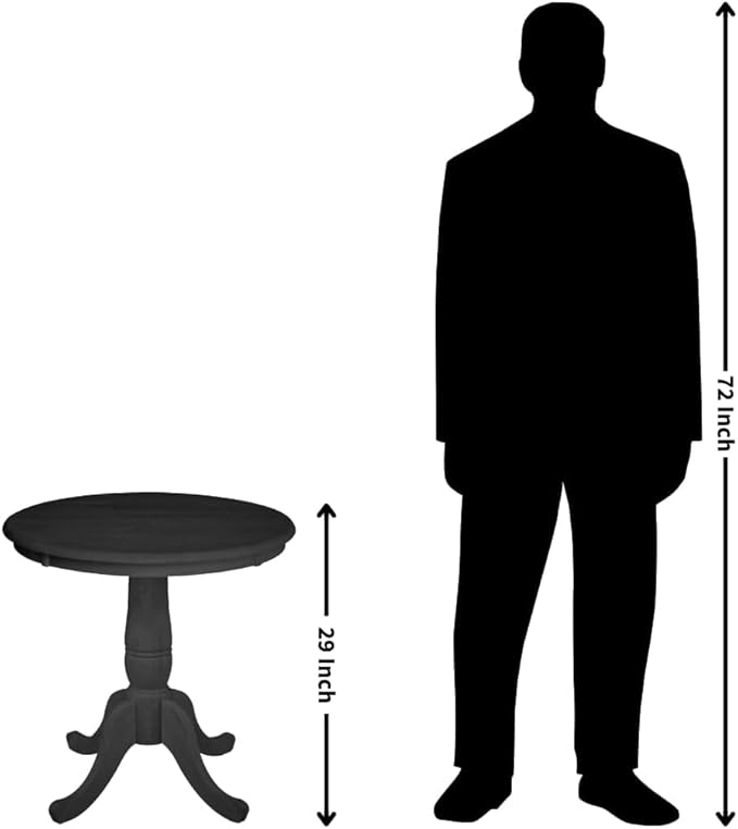 International Concepts 30" Round Top Pedestal Dining Table Solid Real Wood - Image 10