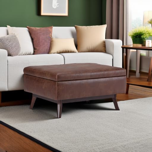 SIMPLIHOME Owen 34 inch Wide Mid Century Modern Rectangle Coffee Table Storage - Image 2