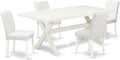 East West Furniture X027AB264-5 5 Piece Dining Table Set Includes a Rectangle by EastWestFurniture