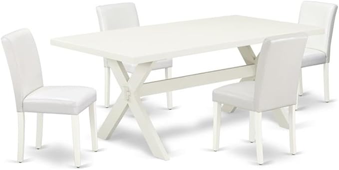 East West Furniture X027AB264-5 5 Piece Dining Table Set Includes a Rectangle by EastWestFurniture