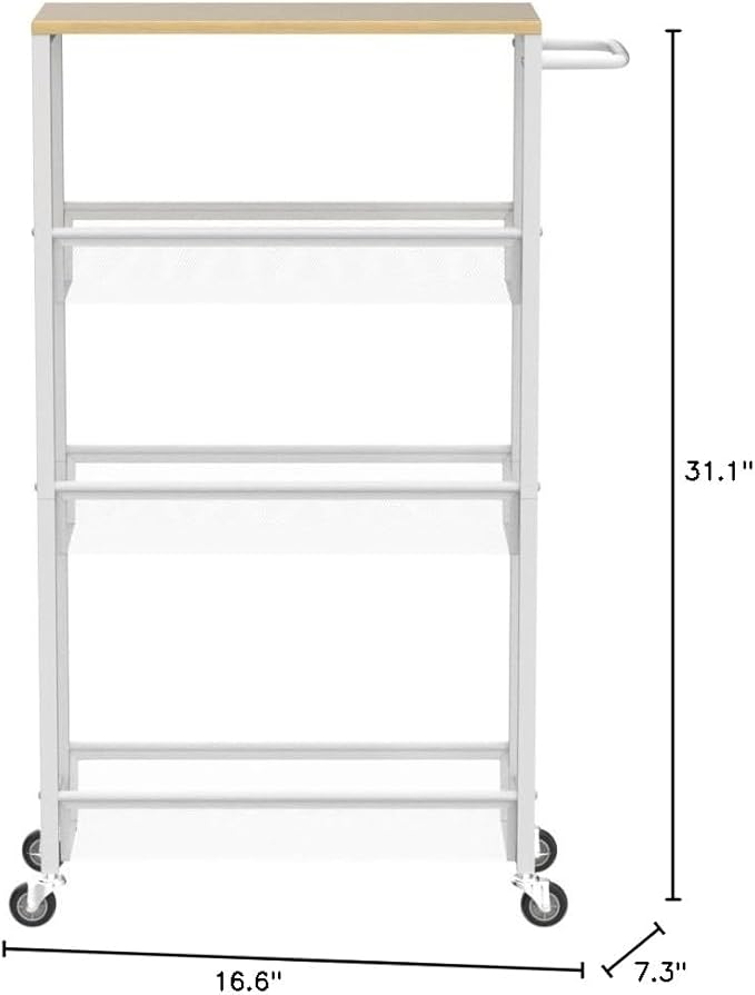 MOOACE Slim Storage Cart, 4 Tier Rolling Kitchen Shelving Unit on Wheels Mobile - Image 7