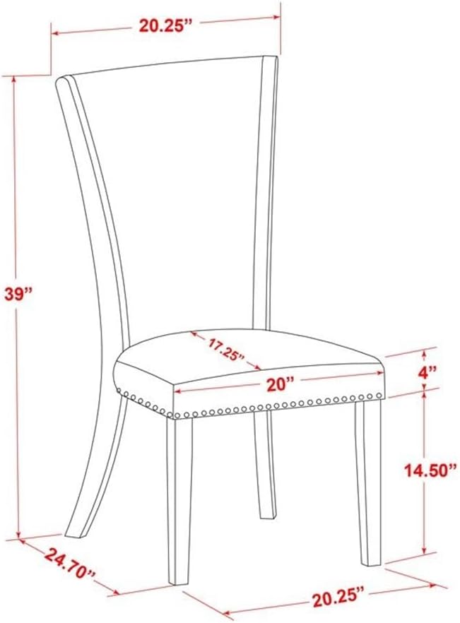 East West Furniture DOVE9-MAH-47 9 Piece Dining Set Includes a Rectangle Dining - Image 6