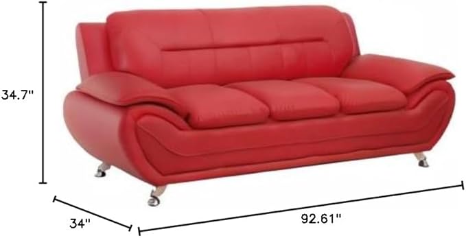 Container Furniture Direct Michael Modern Faux Leather Upholstered Stainless - Image 2