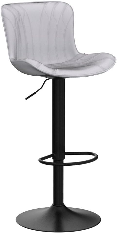 YOUNIKE Grey Bar Stools Set of 2 Modern Kitchen Counter Height Bar Chairs - Image 4