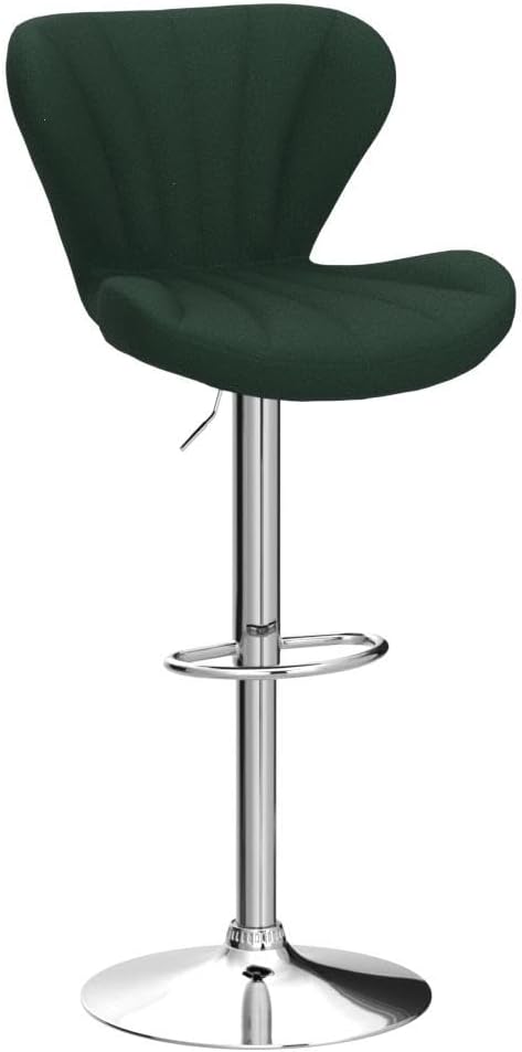 Roundhill Furniture Ellston Velvet Adjustable Swivel Barstools in Green - Image 5