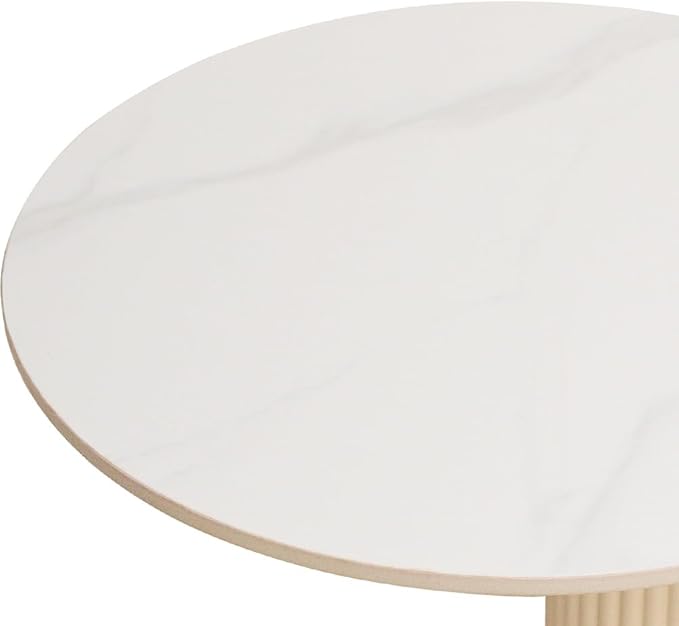 Side Table with Marble Top Metal Roman Colum End Table Modern Sofa Side End - Image 8