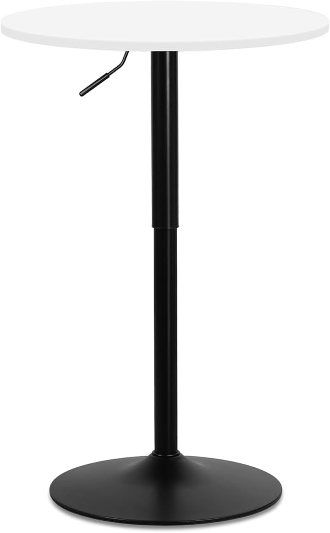 Athena Collection Modern Bar Table Round Top Height Adjustable, Tall Bistro Pub by AthenaCollectionFurniture