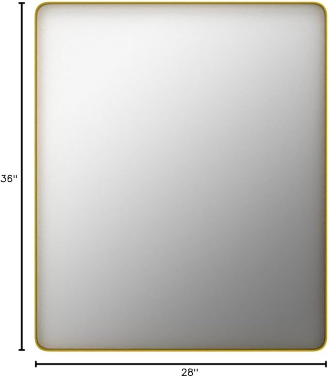 Gold Bathroom Mirror, 28x36 Inch Brushed Gold Metal Frame Mirror - Image 9