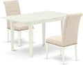 East West Furniture NOBR3-LWH-02 3 Piece Kitchen Table Set Contains a Rectangle by EastWestFurniture