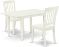 East West Furniture NODA3-LWH-W 3 Piece Kitchen Table Set by EastWestFurniture