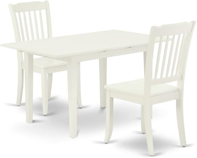 East West Furniture NODA3-LWH-W 3 Piece Kitchen Table Set by EastWestFurniture