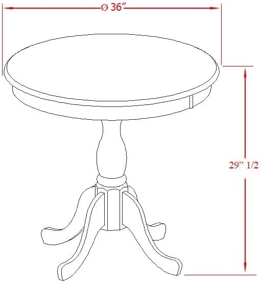 East West Furniture AMDR3-LWH-07 3 Piece Dining Table Set - Image 15