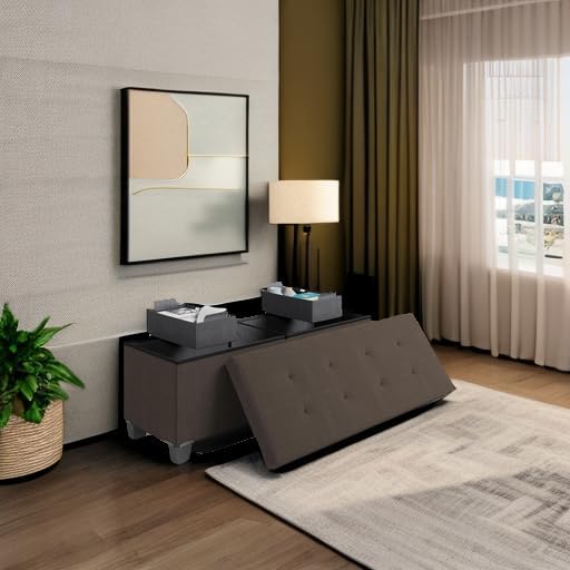 STORAGEBUD Storage Ottoman Bench - Image 5