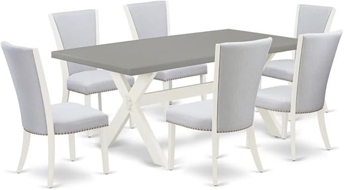 East West Furniture X097VE005-7 7 Piece Kitchen Table & Chairs Set Consist of a by EastWestFurniture