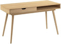 Bush Furniture Nora 54W Writing Desk in Natural Oak | Computer Table by BushHome