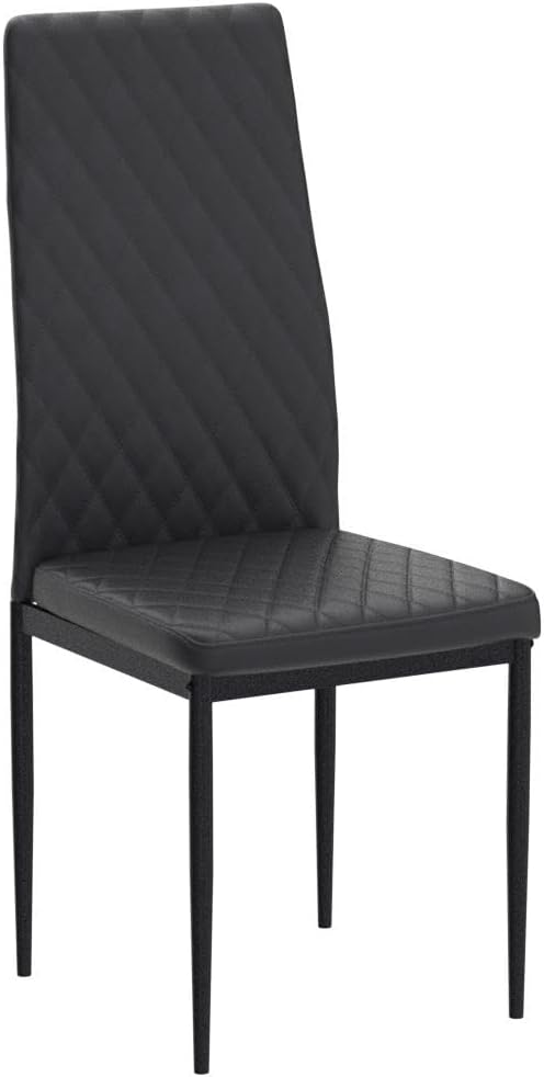 JT Modern Minimalist Dining Chair Fireproof Leather Sprayed Metal Pipe Diamond - Image 4