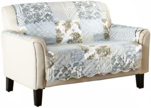 Patchwork Scalloped Printed Furniture Protector Stain Resistant Loveseat Cover - Image 7