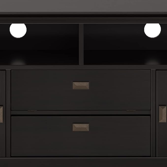SIMPLIHOME Artisan SOLID WOOD 72 Inch Wide Transitional TV Media Stand in - Image 6