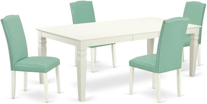East West Furniture LGEN5-LWH-57 5 Piece Dining Room Table Set Includes a by EastWestFurniture