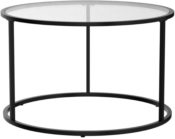 SAYGOER Round Coffee Table Glass Coffee Tables - Image 4
