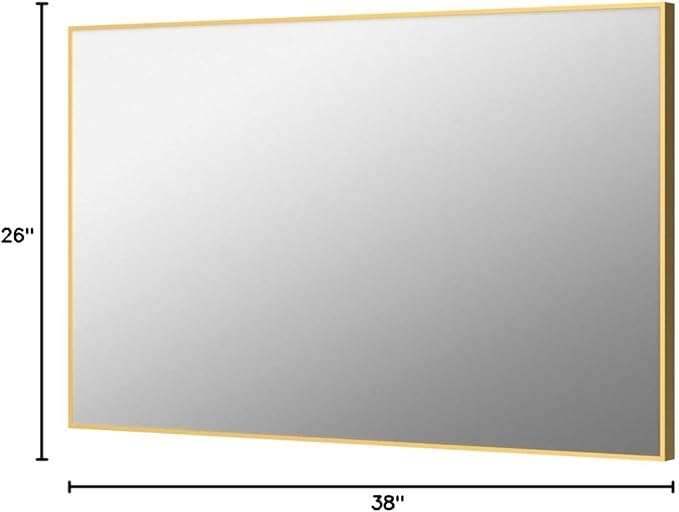 Koonmi Gold Mirrors for Wall, 26x38 Inch Bathroom Mirror, Rectangular Wall - Image 8