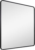 ANDY STAR 36X36 Inch Square Black Bathroom Mirror, Matte Black Vanity Mirrors by ANDYSTAR
