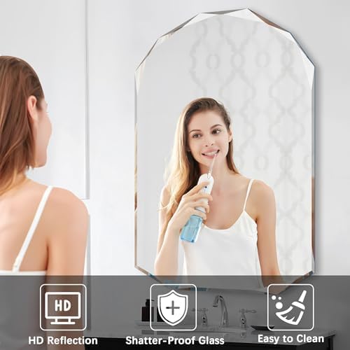 KOCUUY 30"x48" Frameless Mirror, Arched Shape - Image 5