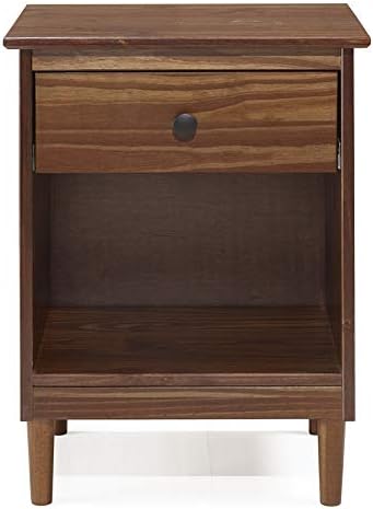 Walker Edison Traditional Wood 1 Drawer Nightstand Side Table Bedroom Storage - Image 7