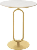 Side Table with Marble Top Metal Pub Bar Round Table Modern Sofa Side End Table by Cre+Cra
