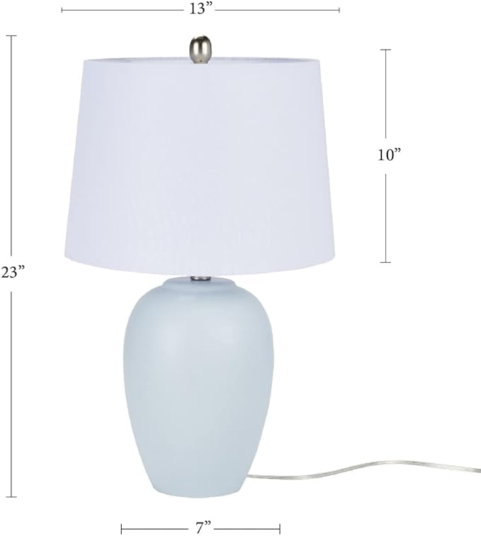 Nourison Home 23" Coastal Blue Ceramic Pot Table Lamp - Image 4