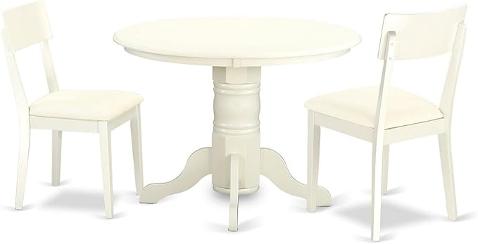 East West Furniture SHAD3-LWH-LC 3 Piece Kitchen Table & Chairs Set Contains a by EastWestFurniture